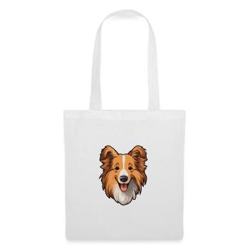 Sheltie Dog Breed Cartoon Kawaii Illustration - Tote Bag - white - Front