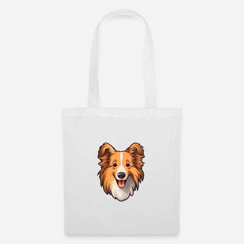 Sheltie Hunderasse Karikatur Kawaii Illustration - Stoffbeutel - Weiß