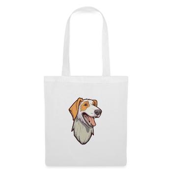 Russian Wolfhound Dog Breed Cartoon Kawaii Illustr - Tote Bag - white - Front