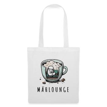 mählounge melange schaf lounge wortspiel kaffee - Stoffbeutel - Weiß - Vorne