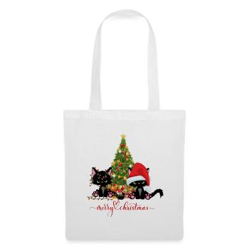 Weihnachten Katzen - Stoffbeutel - Weiß - Vorne