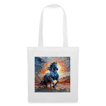 Abstract Blue Horse in Sunrise - Tote Bag - white - Front