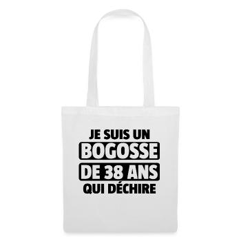bogosse de 38 ans qui déchire / cadeau 38 ans - Sac en tissu - blanc - Devant