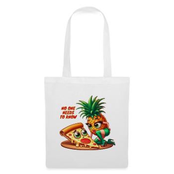 Niemand muss das wissen! Pizza Hawaii Print - Stoffbeutel - Weiß - Vorne