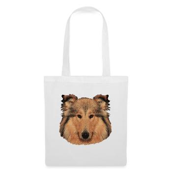 hunde tees mädchen, langhaar collie - Stoffbeutel - Weiß - Vorne