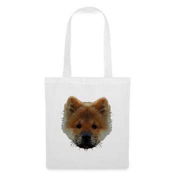 sweater mit hündchen, chow chow welpe - Stoffbeutel - Weiß - Vorne