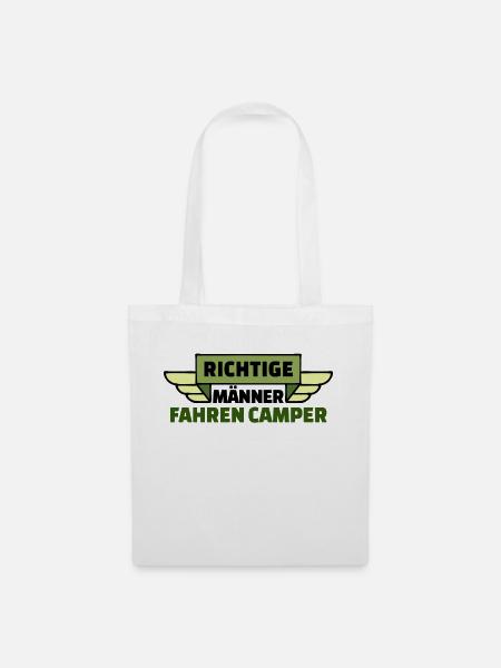 Wanderer Camping Camper Wohnwagen Statement - Stoffbeutel - Weiß