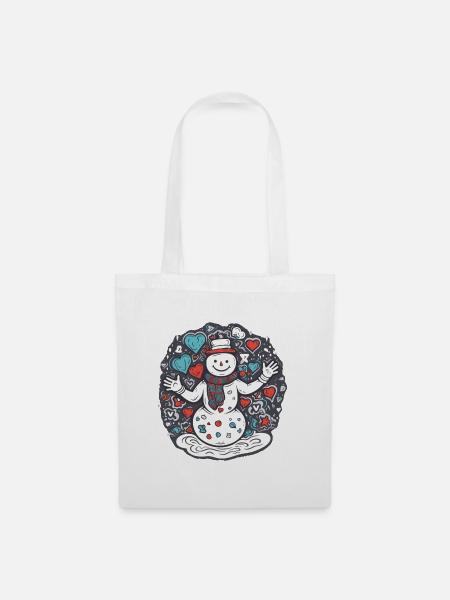Schneemann - Stoffbeutel - Weiß