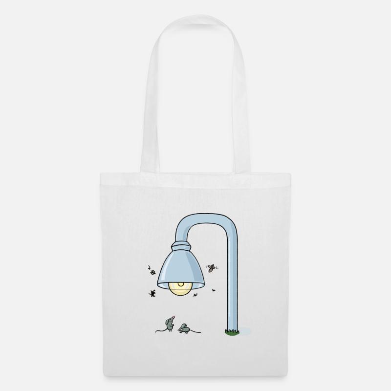 Two little mice meet under a lantern - Tote Bag - white