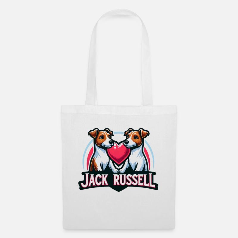 Liebe Jack Russell - Stoffbeutel - Weiß