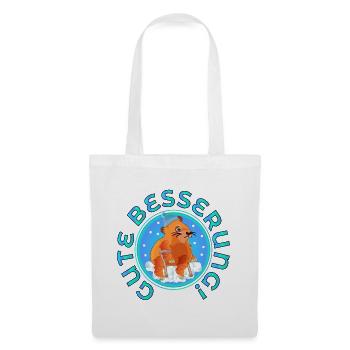GENESUNGSWÜNSCHE KRÜCKEN - CAPYBARA WASSERSCHWEIN - Stoffbeutel - Weiß - Vorne