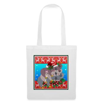 HÄSSLICHER WEIHNACHTSPULLOVER - KOALA BEAR FAMILY - Stoffbeutel - Weiß - Vorne