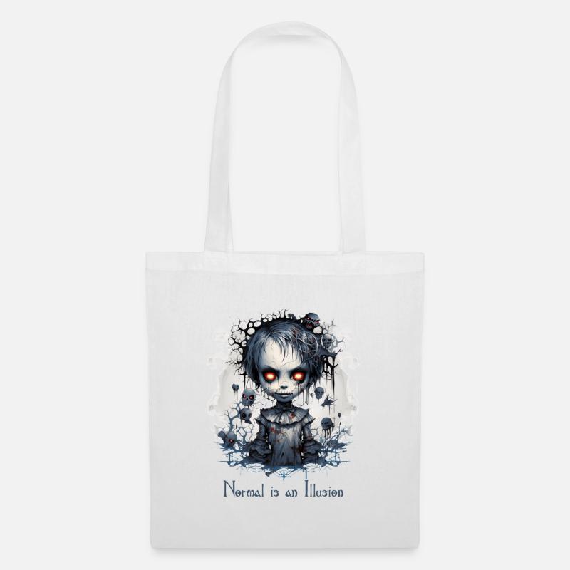 Gothic Girl Spruch Normal is an Illusion - Stoffbeutel - Weiß