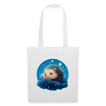 Cute hedgehog at night - Tote Bag - white - Front