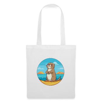 Otter Aquarell Cartoon Kawaii Clipart Tier - Stoffbeutel - Weiß - Vorne