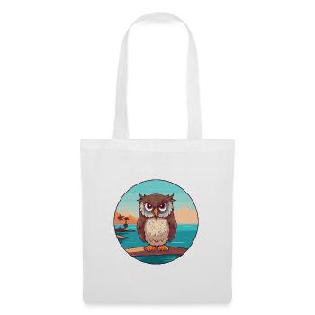 Owl Watercolor Cartoon Kawaii Clipart Animal - Tote Bag - white - Front