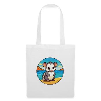 Opossum Aquarell Cartoon Kawaii Clipart Tier - Stoffbeutel - Weiß - Vorne