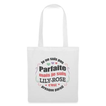 LILY-ROSE PARFAITE - PRENOM LILY-ROSE - Sac en tissu - blanc - Devant