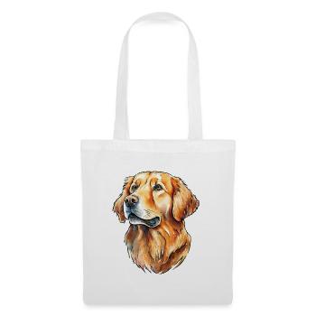 Golden Retriever Portrait - Sac en tissu - blanc - Devant