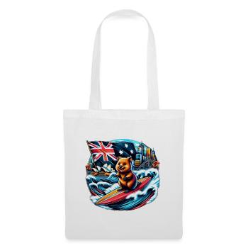 Design de surf australien Quokka - Sac en tissu - blanc - Devant