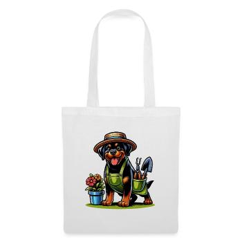 Rottweiler dog gardener design - Tote Bag - white - Front