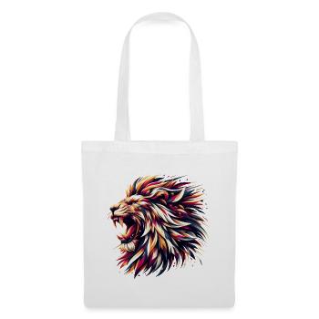 Lion rugit cadeau géométrique - Sac en tissu - blanc - Devant