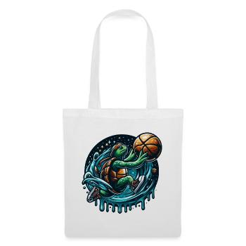 Basketball Schildkröte Dunking Geschenk - Stoffbeutel - Weiß - Vorne