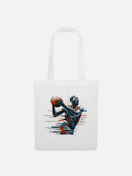 Basketball dynamisch Geschenk - Stoffbeutel - Weiß