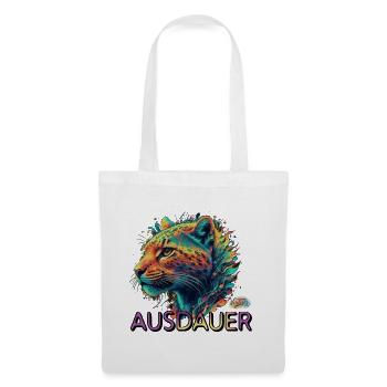 Werte mit Tieren: Ausdauer - Stoffbeutel - Weiß - Vorne