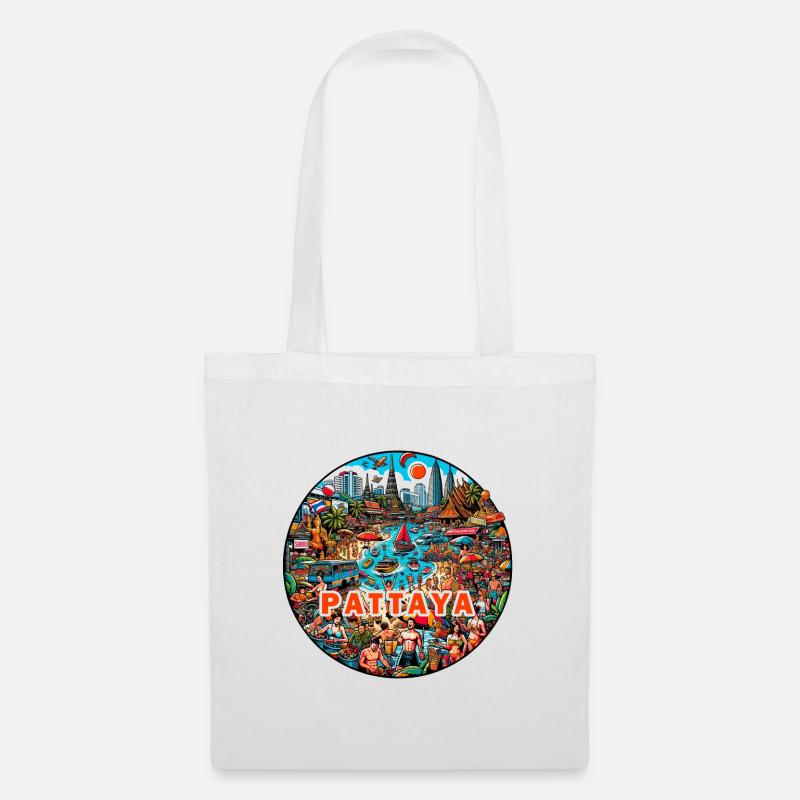 Pattaya Thailand Design - Stoffbeutel - Weiß