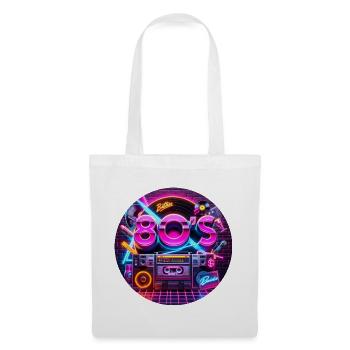 T-shirt rétro années 80 style néon vintage - Sac en tissu - blanc - Devant