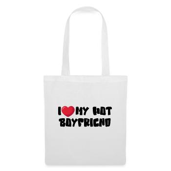 J’aime mon petit ami chaud - Sac en tissu - blanc - Devant