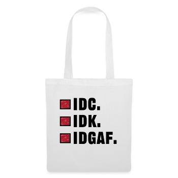 I don't care statement funny indifferent - Tote Bag - white - Front