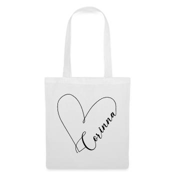 Corinna Nom Ligne de Coeur - Sac en tissu - blanc - Devant