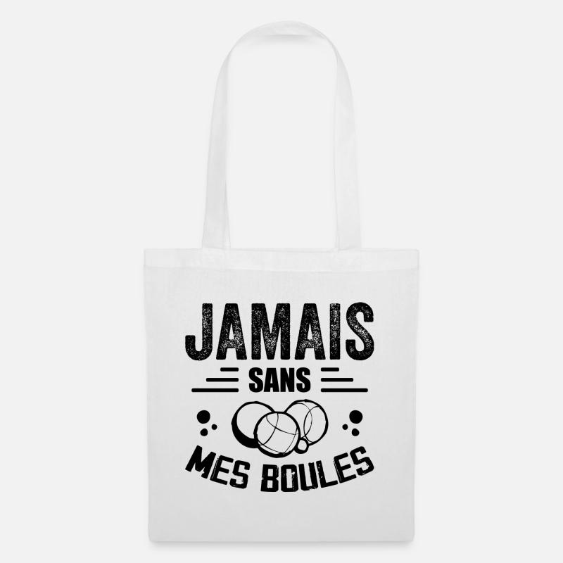 Nie ohne meine Eier - Petanque Geschenk - Stoffbeutel - Weiß