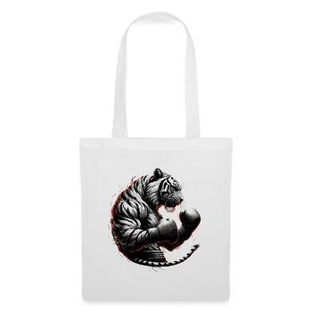 Tiger Boxer Kämpfer Boxen Geschenk - Stoffbeutel - Weiß - Vorne