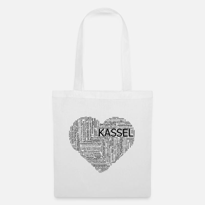 motiv_kassel_herz2 - Stoffbeutel - Weiß