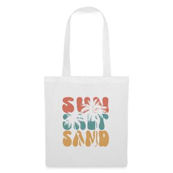 Été - Soleil, sel et sable - Sac en tissu - blanc - Devant