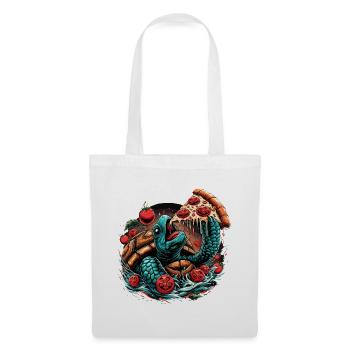 Turtle Pizza Tomato Design - Sac en tissu - blanc - Devant