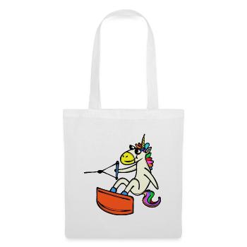 Wakeboard, Cascade, Sports nautiques, Wakesurf, Licorne - Sac en tissu - blanc - Devant