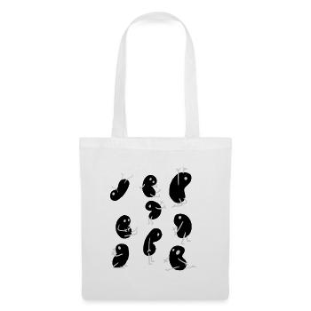 Abstrakter monochromer Figuren bonen - Stoffbeutel - Weiß - Vorne
