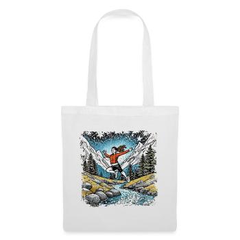 fille sportive | Ruisseau de montagne - Sac en tissu - blanc - Devant