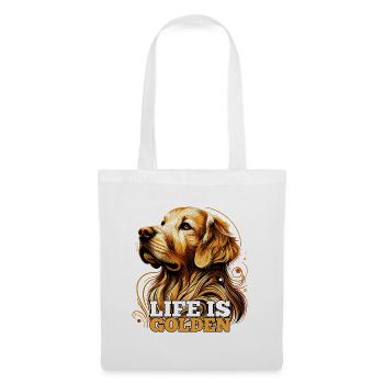 Das Leben ist Golden Retriever Hund Geschenk - Stoffbeutel - Weiß - Vorne