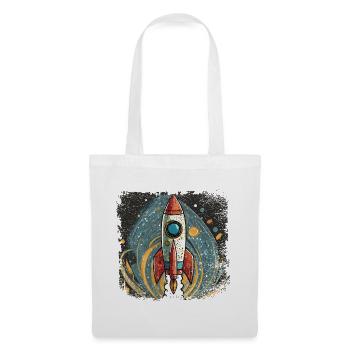 Fusée au design élégant - Sac en tissu - blanc - Devant