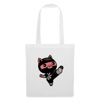 Ninja Pig - Tote Bag - white - Front