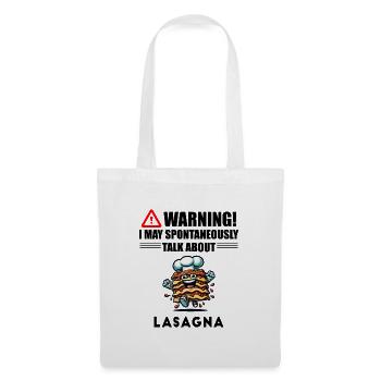 Attention ! lasagnes - Sac en tissu - blanc - Devant
