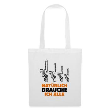 Bois de chauffage scie bûcheron déclaration forestier - Sac en tissu - blanc - Devant