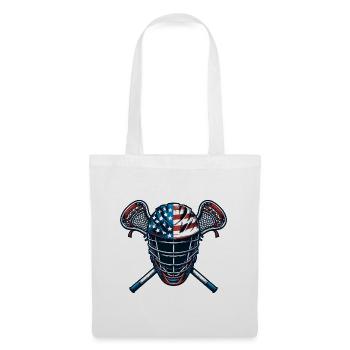 Lacrosse USA Flaggen Sport Helm - Stoffbeutel - Weiß - Vorne