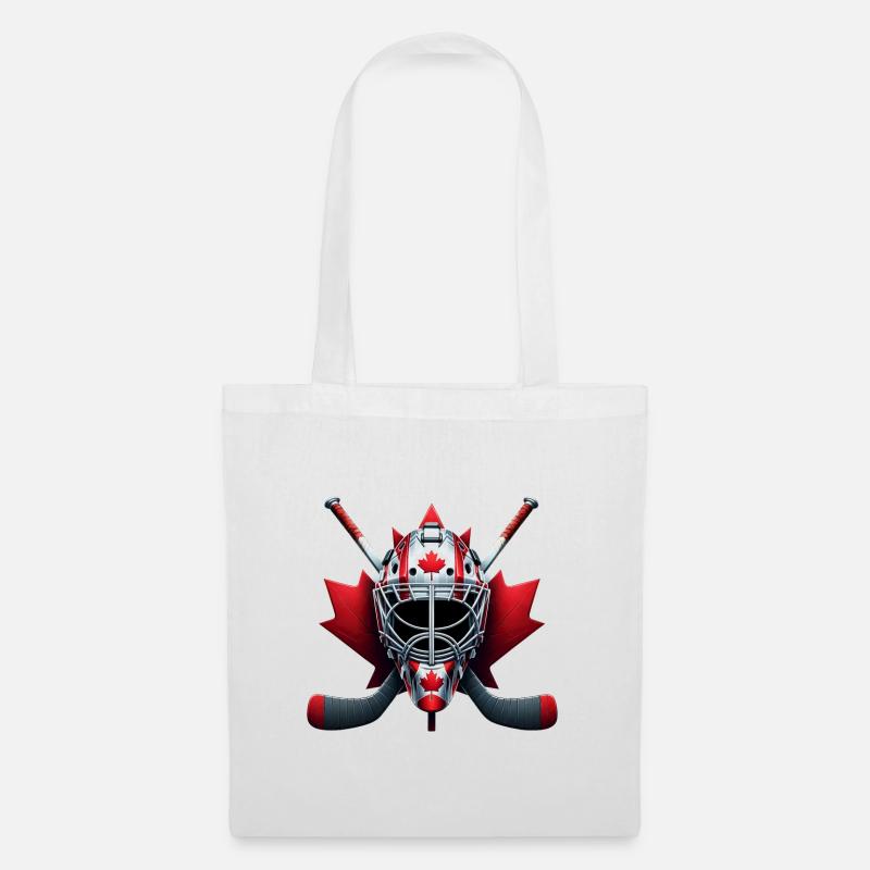 Conception de casque avec drapeau de hockey sur - Sac en tissu - blanc