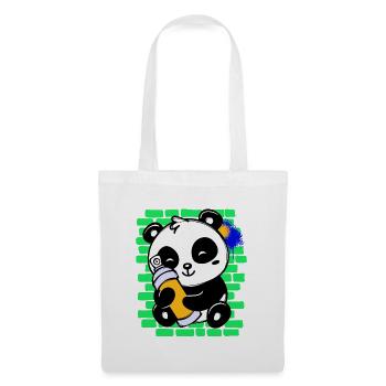 Graffiti Panda Drawing Illustration Spray Can - Tote Bag - white - Front